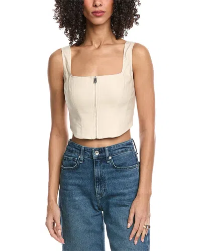 Simkhai Anderson Linen-blend Bustier Top In Neutral