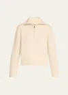 Simkhai Andes Cashmere Henley Pullover Sweater In Cream
