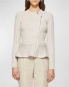 Simkhai Andi Peplum Knit Jacket In Stone