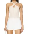 Simkhai Andrea Halter Tank Top In Ivory In White