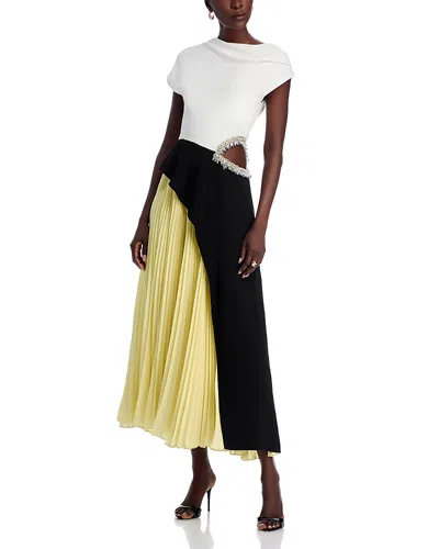 Simkhai Andromeda Embellished Cutout Dress In Green