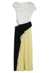Simkhai Andromeda Pleated Crystal-embellished Midi Dress In White