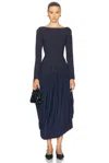 Simkhai Angela Combo Midi Dress In Midnight