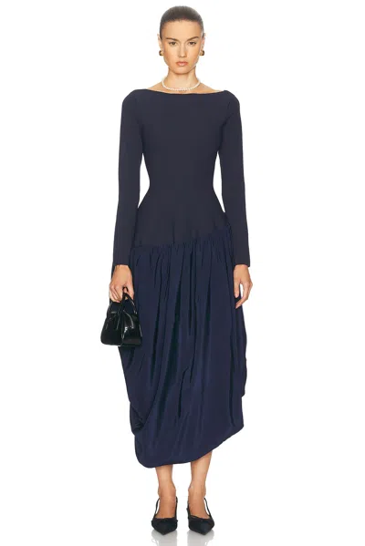 Simkhai Angela Combo Midi Dress In Midnight