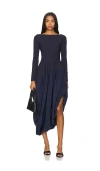 Simkhai Angela Longsleeve Combo Midi Dress In 漆黑