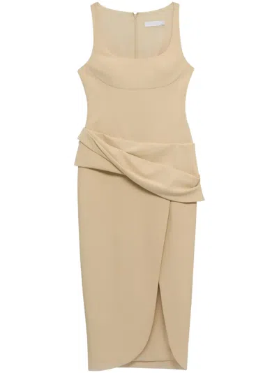 Simkhai Angeline Draped Stretch Dress In Neutrals