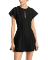 Simkhai Anielle Fringe Short-sleeve Mini Dress In Black