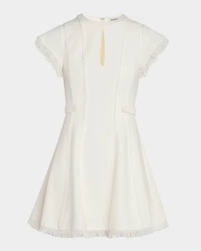 Simkhai Anielle Short Sleeve Mini Dress In Snow