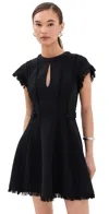 Simkhai Anielle Fringe Short-sleeve Mini Dress In Black