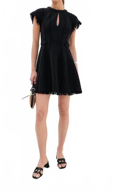 SIMKHAI ANIELLE SHORT SLEEVE MINI DRESS IN BLACK