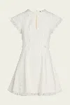 Simkhai Anielle Short Sleeve Mini Dress In Snow