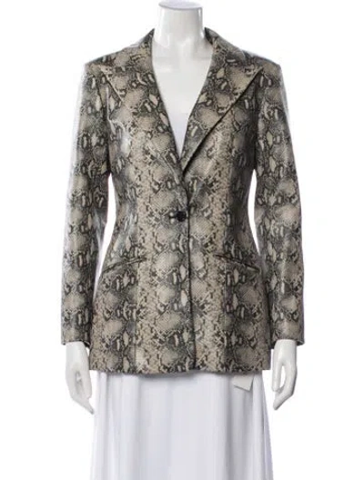 Pre-owned Simkhai Animal Print Blazer In Neutrals