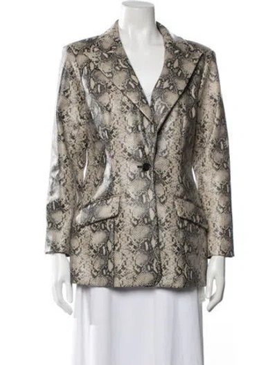Pre-owned Simkhai Animal Print Blazer In Neutrals