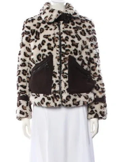 Pre-owned Simkhai Animal Print Faux Fur Jacket In Multi