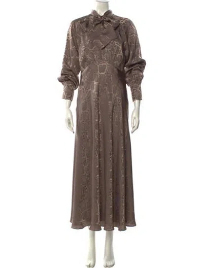 Pre-owned Simkhai Animal Print Long Dress In Brown