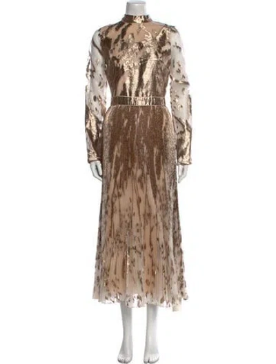 Pre-owned Simkhai Animal Print Long Dress In Neutral