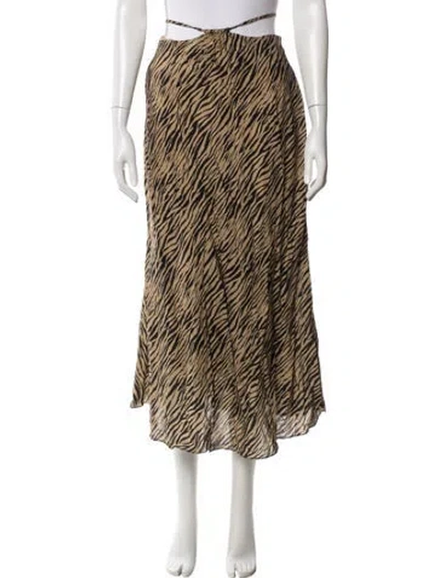 Pre-owned Simkhai Animal Print Long Skirt In Neutral