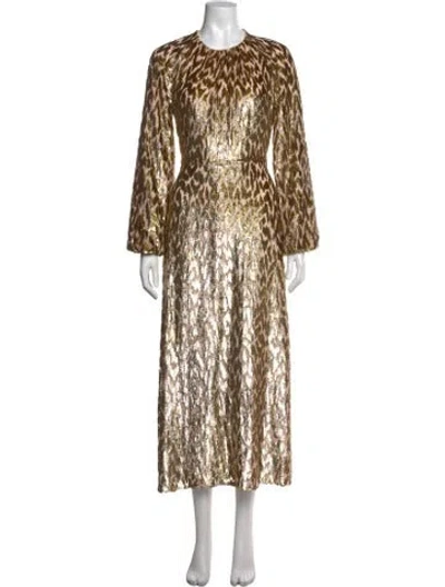 Pre-owned Simkhai Animal Print Midi Length Dress In Gold