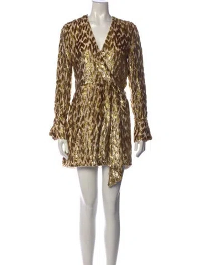 Pre-owned Simkhai Animal Print Mini Dress In Metallic/neutrals
