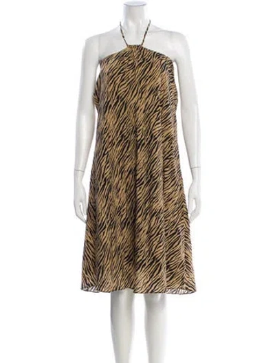 Pre-owned Simkhai Animal Print Mini Dress In Neutral