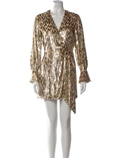 Pre-owned Simkhai Animal Print Mini Dress In Neutral