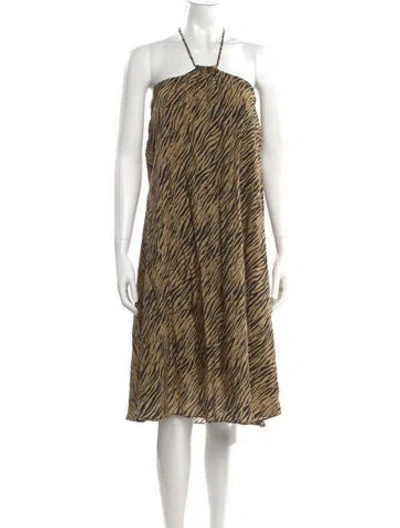 Pre-owned Simkhai Animal Print Mini Dress W/ Tags In Neutral