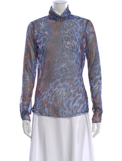 Pre-owned Simkhai Animal Print Turtleneck Top W/ Tags In Multi