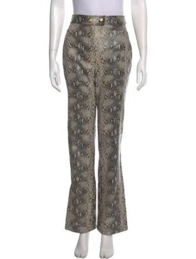 Pre-owned Simkhai Animal Print Wide Leg Pants In Neutral