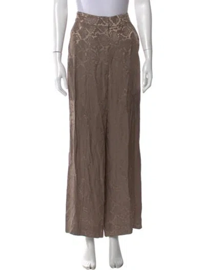 Pre-owned Simkhai Animal Print Wide Leg Pants In Neutral