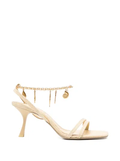 Simkhai Caspian Raffia Strappy Heel In Neutral
