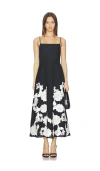 Simkhai Annabella Floral Embroidered Midi Dress In Black