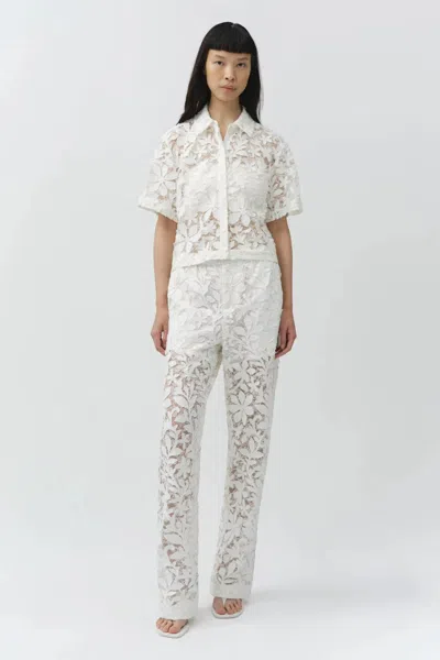 Simkhai Annaelle Cotton Lace Top In White