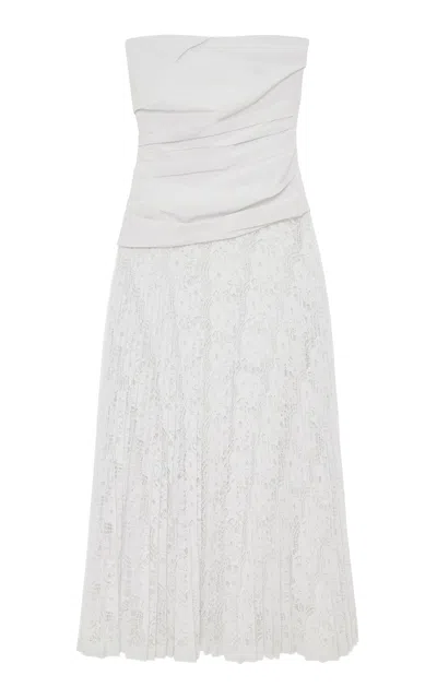 Simkhai Annalise Cotton Lace Midi Dress In White
