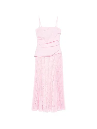 Simkhai Annalise Lace Midi Dress In Pink