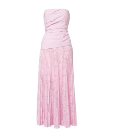Simkhai Annalise Plissé Lace Maxi Dress In Pink