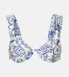 Simkhai Womens Blueberry Multi Anniston Ruched Bikini Top In Multi