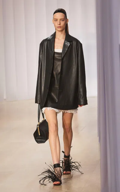 Simkhai Anora Leather Blazer In Black