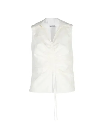 Simkhai Arabella Ruched Top In White