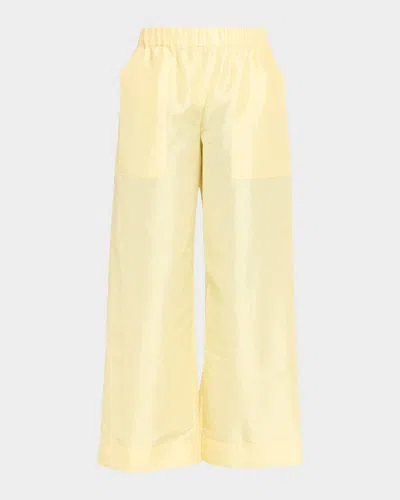 Simkhai Arden Taffeta Pull-on Pants In Yellow