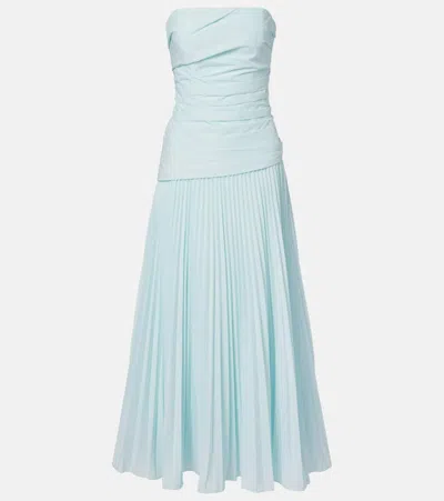 Simkhai Arie Pleated Bustier Dress In Blue