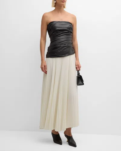 Simkhai Aire Strapless Bustier Midi Dress In Black Multi