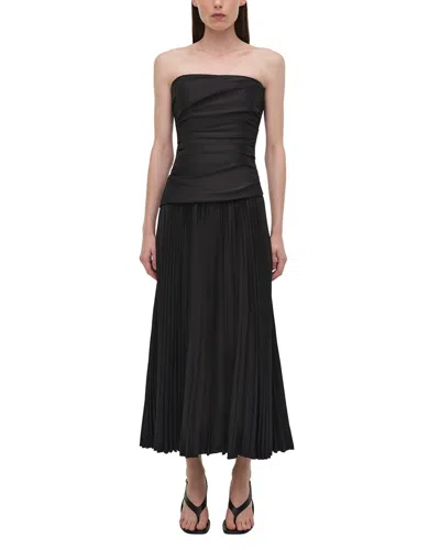 Simkhai Arie Strapless Bustier Midi Dress In Black
