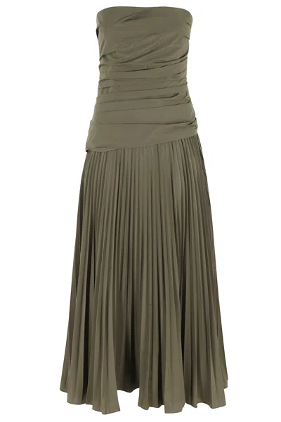 Simkhai Arie Strapless Bustier Midi Dress In Green