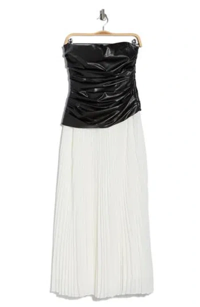 Simkhai Arie Faux Leather Bustier Midi Dress In Multi