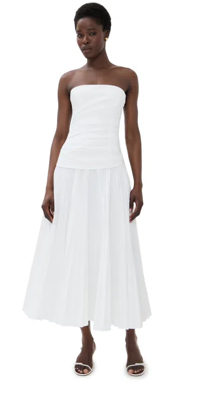 Simkhai Arie Strapless Bustier Midi Dress White