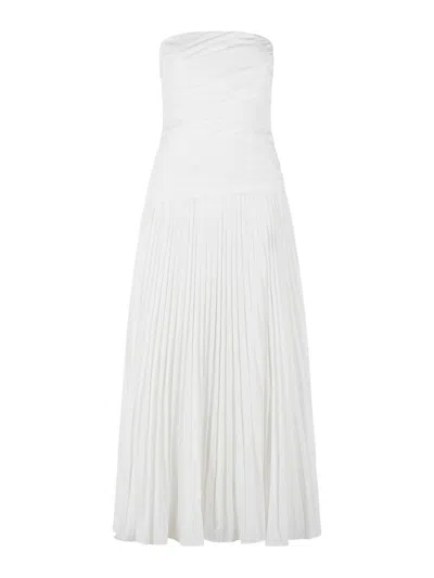 Simkhai Arie Strapless Bustier Midi Dress In White