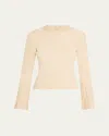 Simkhai Aris Long-sleeve Ribbed Top In Sand Multi