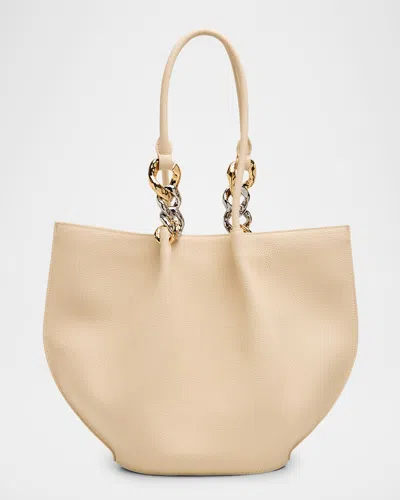 Simkhai Arlo Chain-embellished Leather Shoulder Bag In Nude