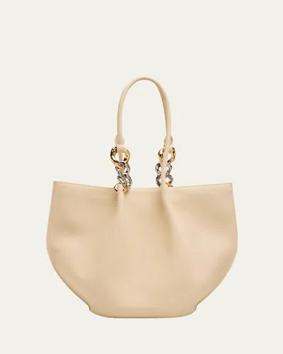 Simkhai Arlo Chain-embellished Leather Tote Bag In White
