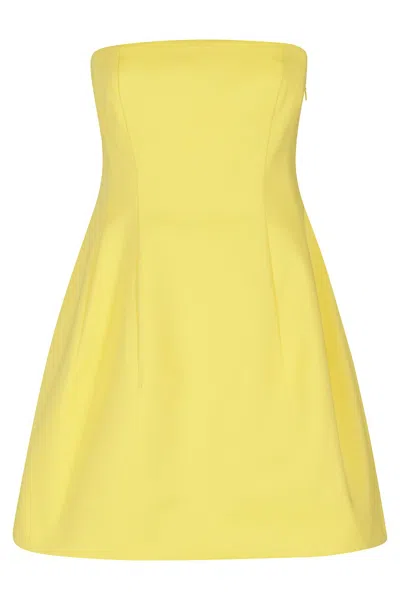 Simkhai Strapless Cotton-blend Mini Dress In Yellow